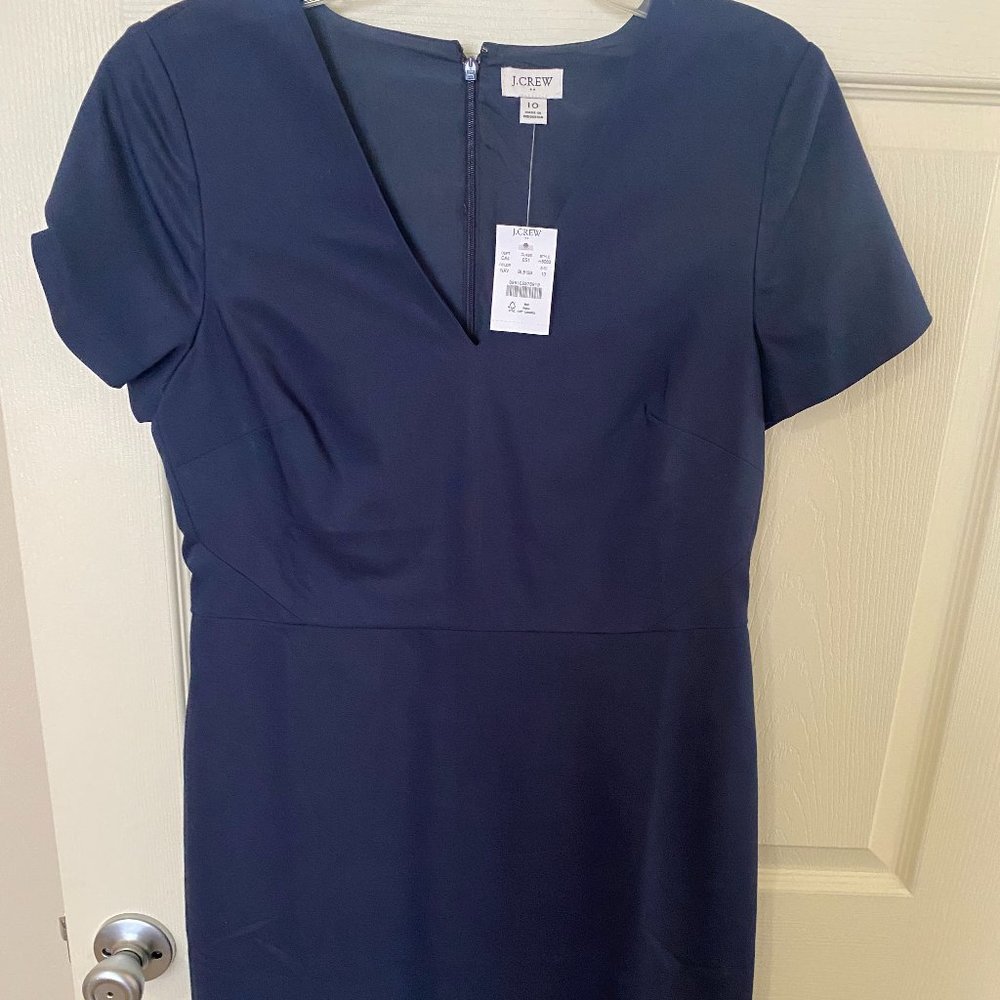 NWT JCrew Navy VNeck Cap Sleeve Dress h5060 Sheath